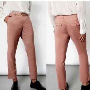 Wildfang Empower Trouser Dusty Rose Brown Straight Leg Pants Size 6 NWT w/ Mark